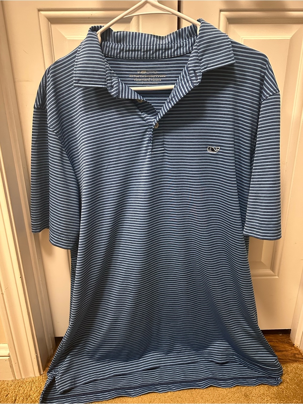 Vineyard Vines Blue & White Striped Polo